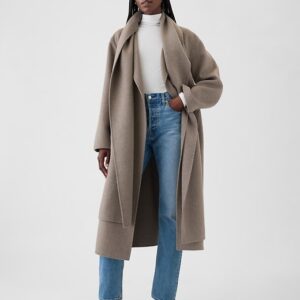 Belted Double-Faced Wool Scarf Coat