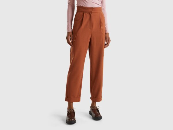 Cargo trousers in viscose blend