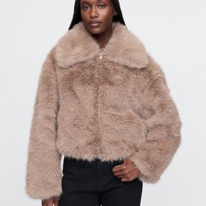 Cropped Faux Fur Jacket