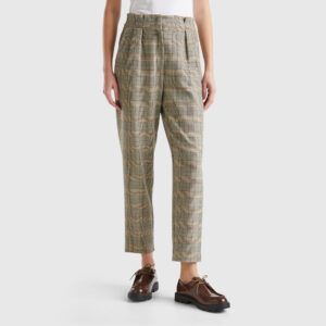 Houndstooth flannel trousers