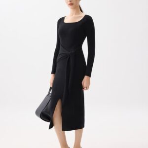 Knit Square Neck Bodycon Midaxi Dress