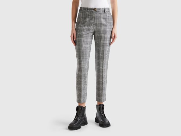 Prince of Wales flannel trousers