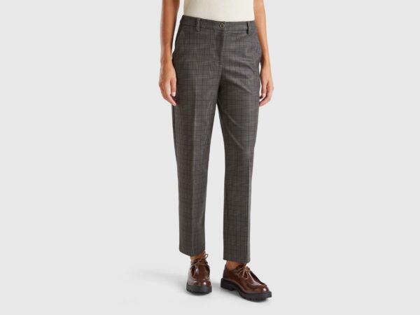 Prince of Wales regular fit trousers