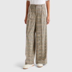 Prince of Wales wide leg trousers