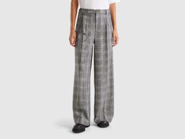 Prince of Wales wide leg trousers