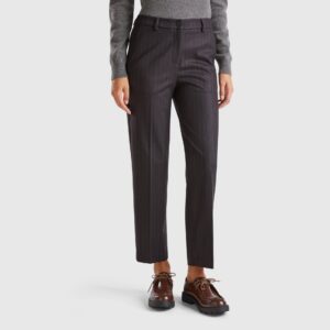 Regular fit pinstriped trousers